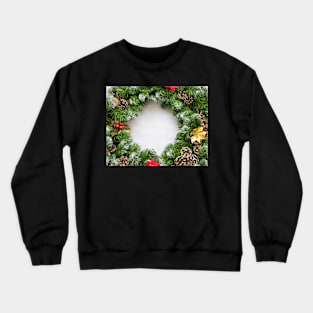 Close up of a Christmas Wreath with pine cones Crewneck Sweatshirt